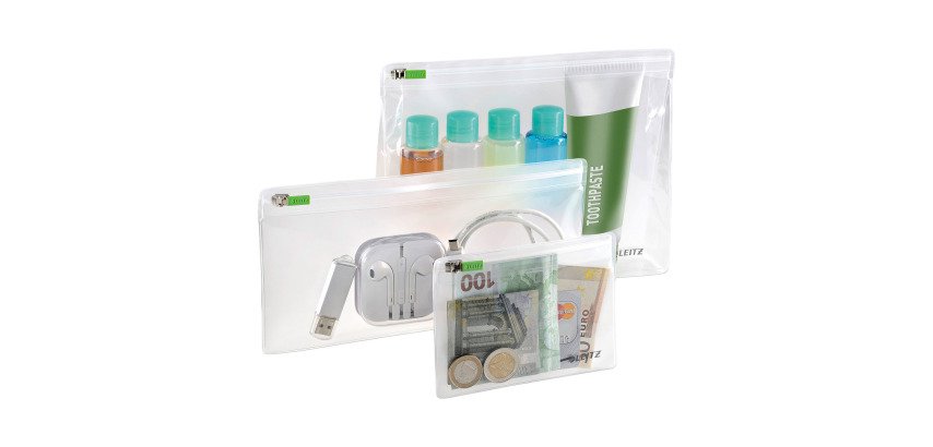 Buste Traveller con zip Leitz Complete Trasparente 18 x 22,4 x 0,1 cm 3 unità