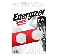 Energizer Button Cell Batteries CR2450 3V Lithium Pack of 2