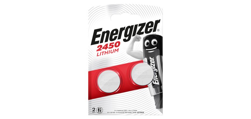 Energizer Button Cell Batteries CR2450 3V Lithium Pack of 2