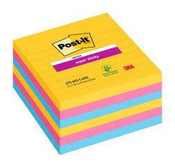 Post-it Super Sticky Carnival a righe 101 x 101 mm 6 unità da 90 fogli