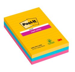Post-it Super Sticky Carnival a righe 101 x 152 mm 3 unità da 90 fogli