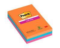 Post-it Bangkok Super Sticky Large  Notes 101 x 152 mm Assorted Colours Rectangular Ruled 3 Pads of 90 Sheets
