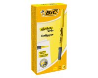 BIC Grip Highlighter Yellow Medium Chisel 1.6-3.3 mm Pack of 12