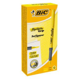 Evidenziatore BIC Brite Liner Grip a scalpello giallo 12 pezzi