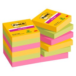 Post-it Super Sticky Carnival 47,6 x 47,6 mm 12 unità da 90 fogli