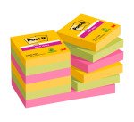 2+1 Confezioni Post-it super sticky Carnival 47,6 x 47,6 mm 90 ff 12 unità 1 confezione in omaggio