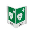 Cartello bifacciale per defibrillatore, 34 x 36 cm