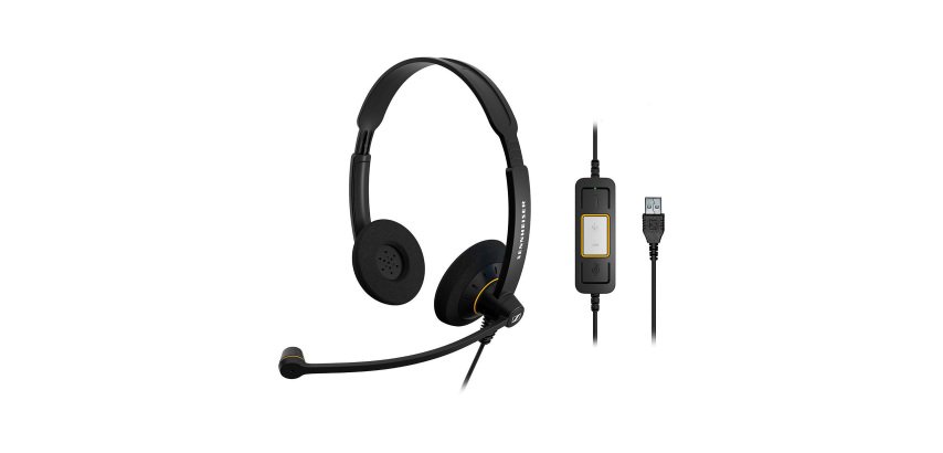 Sennheiser Impact SC 60 Wired Stereo Headset Over-the-head with Noise Cancellation USB Type A with Microphone Black