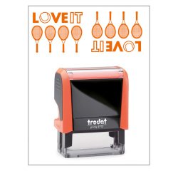 Timbro Trodat Printy 4912 "Love it tennis" arancione