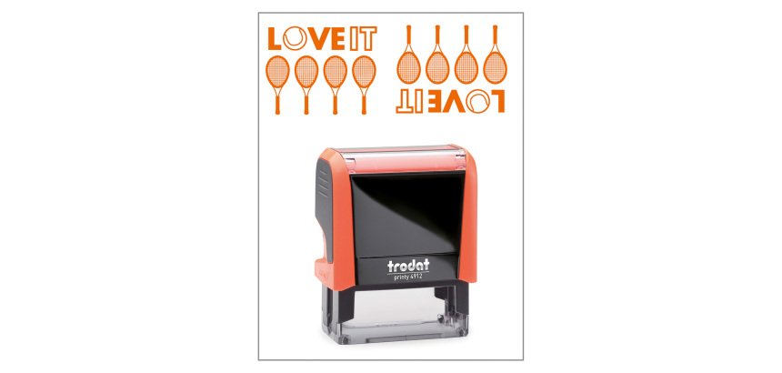 Timbro Trodat Printy 4912 "Love it tennis" arancione