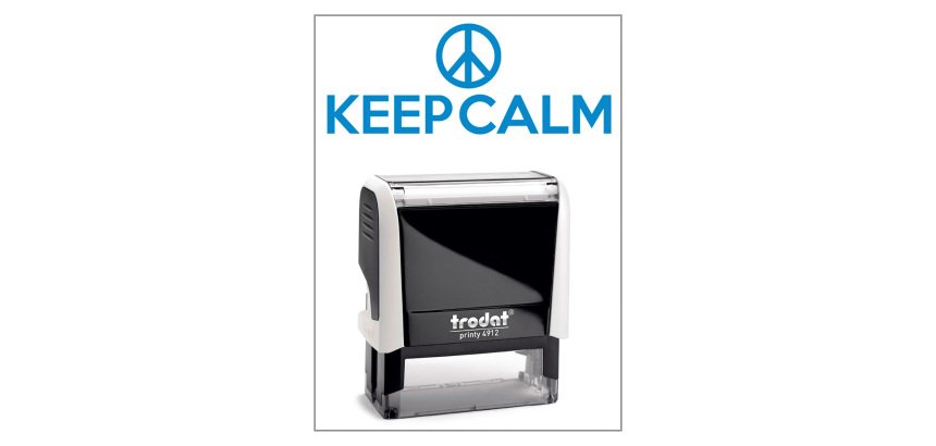 Timbro Trodat Printy 4912 "Keep calm" bianco