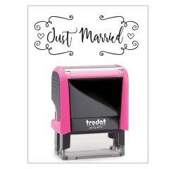 Timbro Trodat Printy 4912 "Just married" fucsia
