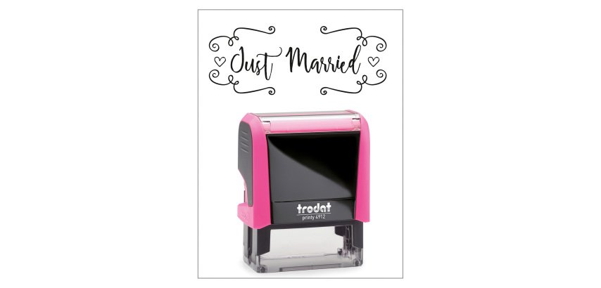 Timbro Trodat Printy 4912 "Just married" fucsia