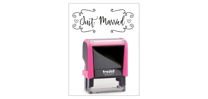 Timbro Trodat Printy 4912 "Just married" fucsia