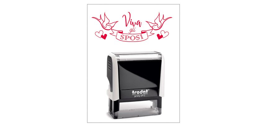 Timbro Trodat Printy 4912 "Viva gli sposi" bianco