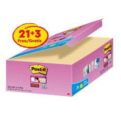 Post-it Super Sticky Giallo Canary 47,6 x 47,6 mm Confezione convenienza 21+3 unità