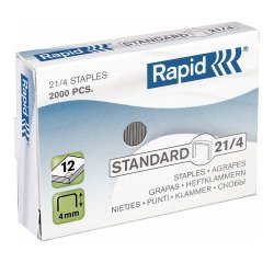 Punti metallici Rapid 21/4 Argento 30 fogli 20000 fermagli