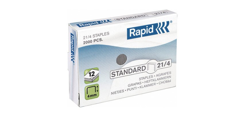 Punti metallici Rapid 21/4 Argento 30 fogli 20000 fermagli