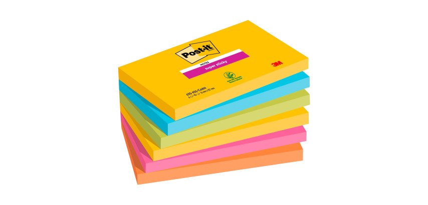 Post-it Super Sticky Carnival 127 x 76 mm 6 unità da 90 fogli