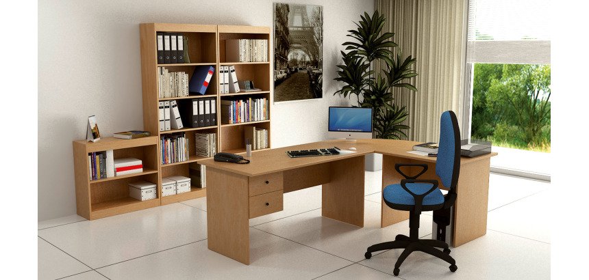 Postazione lavoro Home-Office Noce 1.830 x 1.320 x 720 mm