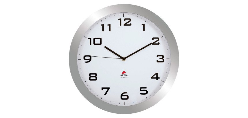Alba Analog Wall Clock HORISSIMO M 38 x 5.5cm Silver Grey