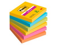 Post-it Rio De Janeiro Super Sticky Notes 76 x 76 mm Assorted Colours Square 6 Pads of 90 Sheets