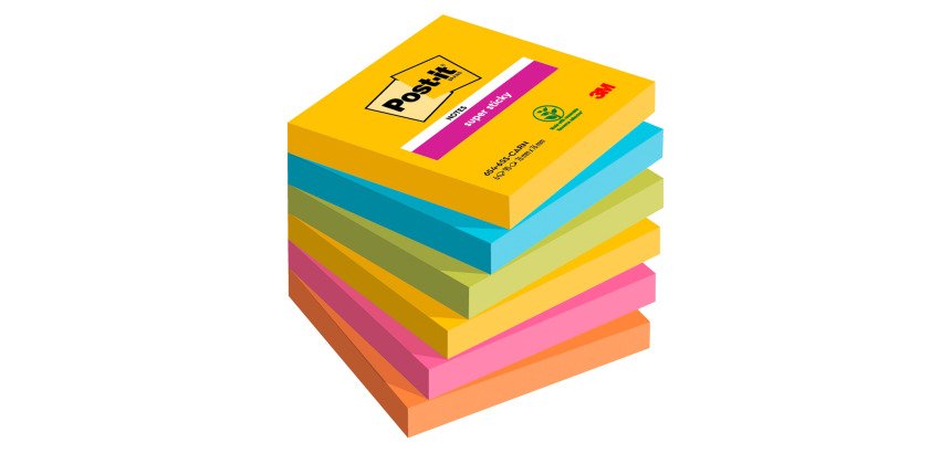 Post-it Rio De Janeiro Super Sticky Notes 76 x 76 mm Assorted Colours Square 6 Pads of 90 Sheets