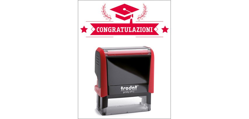 Timbro Trodat Printy 4912 "Congratulazioni" bianco