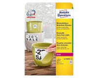 AVERY Zweckform L4773REV-20 Labels 63.5 x 33.9 mm White Rectangular 20 Sheets of 24 Labels