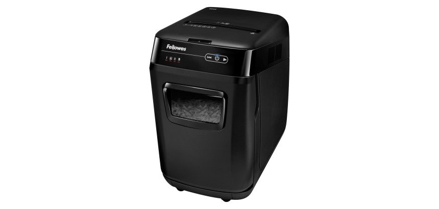 Distruggidocumenti Fellowes Automax 200C, taglio a frammento, 200 fogli, nero