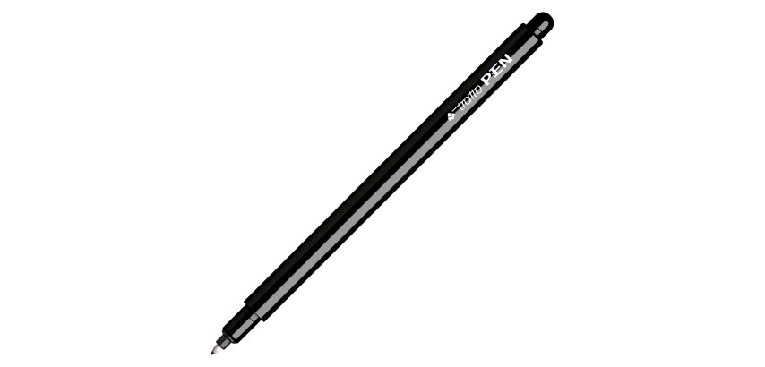 Tratto Fineliner metal black 12 Pieces