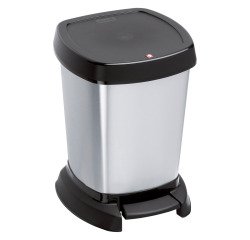 Cestino a pedale polipropilene Rotho 6 lt 23,4 x 23,4 x 29,5 cm silver
