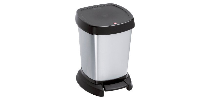 Cestino a pedale polipropilene Rotho 6 lt 23,4 x 23,4 x 29,5 cm silver