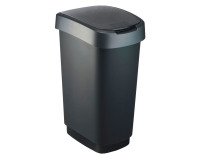 Cestino polietilene Rotho 50 lt 29,1 x 40,1 x 60,2 cm ner, grigio