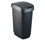 Cestino polietilene Rotho 50 lt 29,1 x 40,1 x 60,2 cm ner, grigio