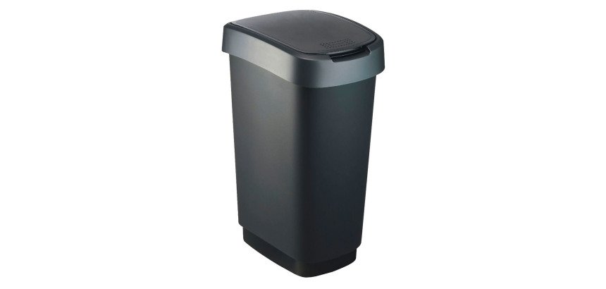 Cestino polietilene Rotho 50 lt 29,1 x 40,1 x 60,2 cm ner, grigio
