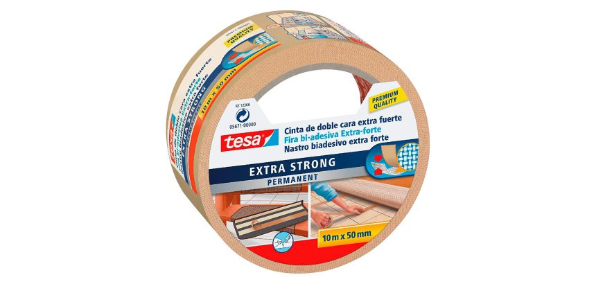 Nastro bioadesivo per pavimenti tesa Extra strong Beige chiaro 50 mm x 10 m