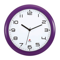 Orologio da parete al quarzo Alba 30 x 5,5 cm viola-bianco