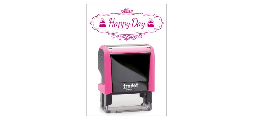 Timbro Trodat Printy 4912 "Happy day" fucsia