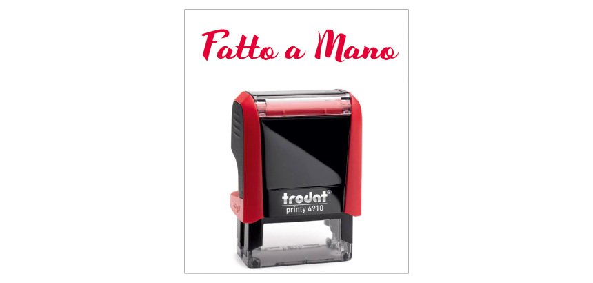 Timbro Trodat Printy 4910 "Fatto a mano" rosso