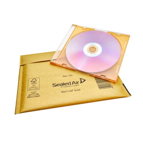 Buste imbottite Sealed Air CD - 18 x 16 cm - 79 g/m² avana senza finestra chiusura autoadesiva - 10 unità