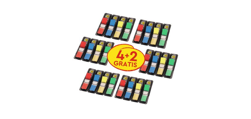 Index Post-it Mini Assortiti senza rigatura non perforato 11 x 43 mm 11,9 x 43,2 cm 72 g/m² 6 unità