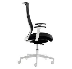 Sedia semidirezionale girevole con poggiatesta UNISIT Wing WITB Target schienale in rete nero