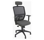 Sedia girevole con schienale in rete UNISIT Kemper KMAPG Eco grigio