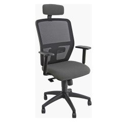 Sedia girevole con schienale in rete UNISIT Kemper KMAPG Eco grigio