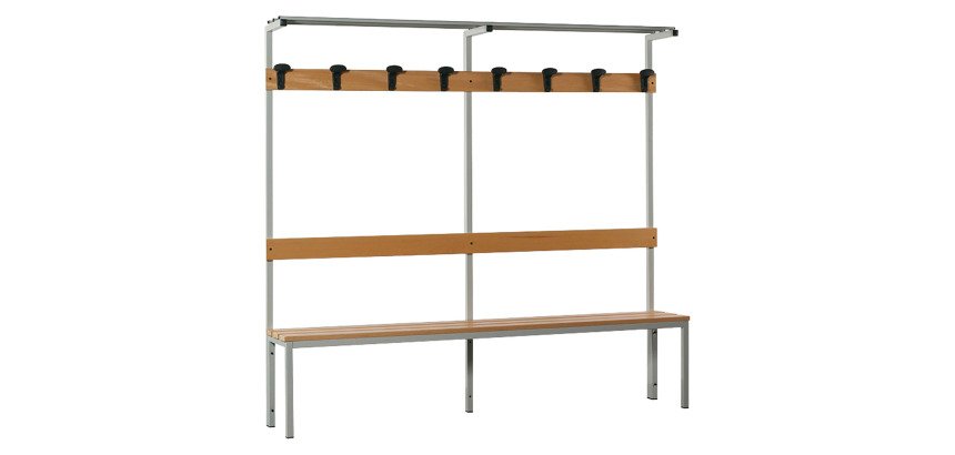 Panca 6 posti con appendiabiti 2.000 x 390 x 1.840 mm