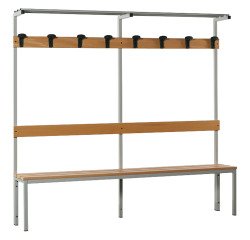 Panca 4 posti con appendiabiti 1.500 x 390 x 1.840 mm
