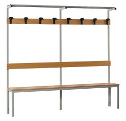 Panca 3 posti con appendiabiti 1.000 x 390 x 1.840 mm