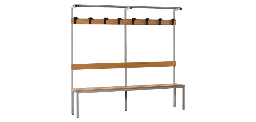 Panca 3 posti con appendiabiti 1.000 x 390 x 1.840 mm