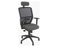 Sedia girevole con schienale in rete UNISIT Kemper KMAPG Target grigio